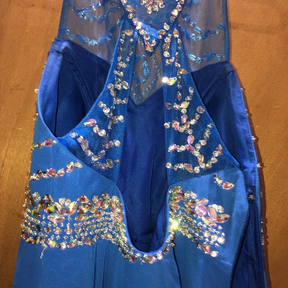 Blue Sparkly Prom Dress - Picture 3 of 4